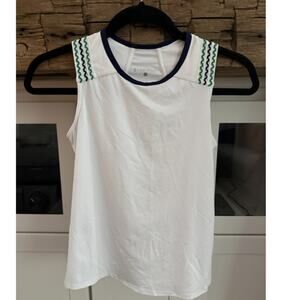 Sofibella Girls Junior Tennis Tank Top Ric Rac Trim White Size Large